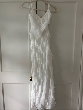 Altar’d state white ruffle maxi dress